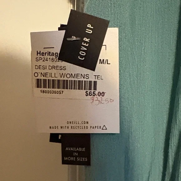 O’Neill Women’s Teal Boho Swim Cover-up - Picture 2 of 3